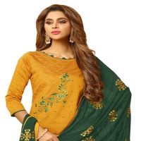 Viva N Diva Mustard Colored South Cotton Slub Salwar Suit
