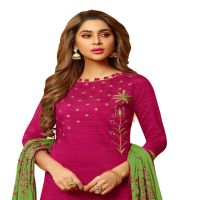 Viva N Diva Dark Pink Colored South Cotton Slub Salwar Suit