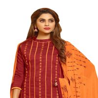 Viva N Diva Red Colored South Cotton Slub Salwar Suit