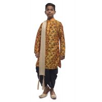 Designer Kids Orange Kurta Dhoti Set