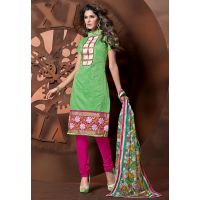 Antra Green Color Embroidered Designer Unstitched Salwar Kameez
