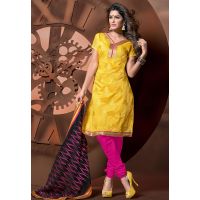 Antra Yellow Color Embroidered Designer Unstitched Salwar Kameez