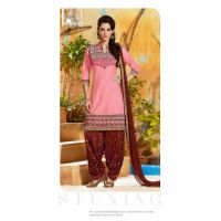 Hi-Fashion Pink Embroidered Straight Suit 