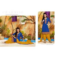 Hi-Fashion Blue  Embroidered Straight Suit 