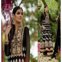 Hi-Fashion Black Embroidered  Anarkali  Suit 
