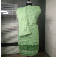 Hi-Fashion Green Embroidered Unstitched Cotton Straight Suit