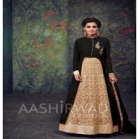 Hi-Fashion Semi-Stitched Embroidered Black Salwar kameez