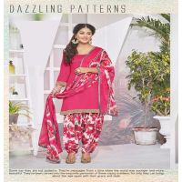 Hi-Fashion Cotton Pink Unstitch Patiala Suit