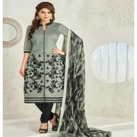 Hi-Fashion Grey Embroidered Unstitched Straight Suit