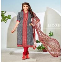 Hi-Fashion Grey Embroidered Unstitched Straight Suit