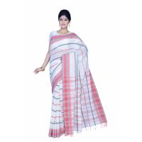 Pazaar Off White Festival Saree With Matching Blouse Piece