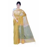 Pazaar Jonquil Yellow Festival Saree With Matching Blouse Piece