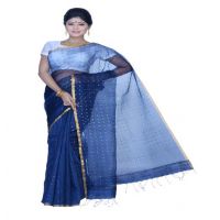 Pazaar Midnight Blue Festival Saree With Matching Blouse Piece