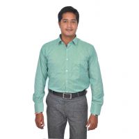 Unicot Solid Green Plain Shirt