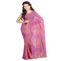 Lookslady Printed Light Pink Georgette Saree