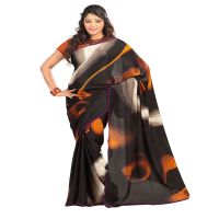 Lookslady Printed Black Georgette Saree