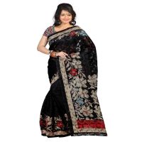 Lookslady Printed Black jacquard saree