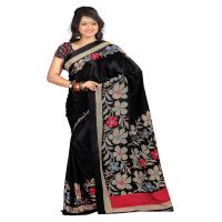 Lookslady Printed Black Crepe saree