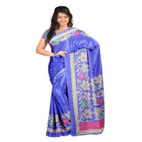 Lookslady Printed Purple Crepe saree