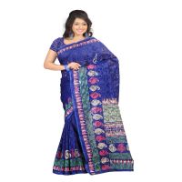 Lookslady Printed Blue jacquard saree