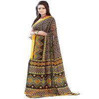 Lookslady Printed Black Faux Georgette saree