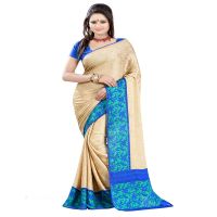 Lookslady Printed Beige Crepe saree