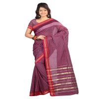 Lookslady Printed Violet & Gold Cotton Saree