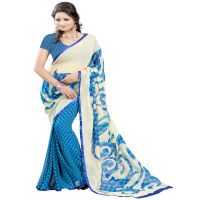 Lookslady Printed Beige Georgette saree