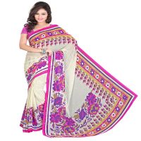 Lookslady Printed Beige Georgette saree