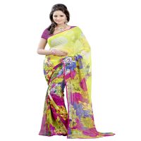 Lookslady Printed Light Green Georgette saree