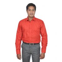 Unicot Red Solid Plain Shirt