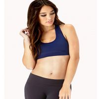 Seamless Medium Impact Navy Blue Sports Bra