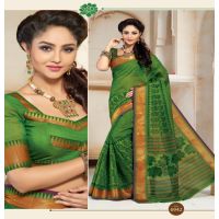 Kajri Green Cotton Saree