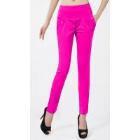 Rose Pink Side Pocket Buttoned Elastic Waist Jegging Size-30,32,34