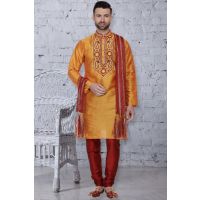 Designer Orange Kurta Chudihar Set