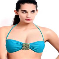 Rae Stylish Turquoise Padded Halter Neck Bra