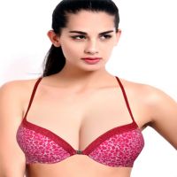 Cute Heart Print With Front Open Bra