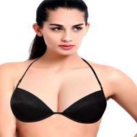 Sexy Black Demi Coverage Padded Halter Bra