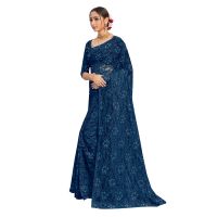 Aasma Navy Blue Knitted Women Saree