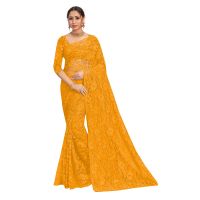 Aasma Yellow Knitted Women Saree