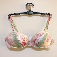 About U Soft Padded Floral Lace Green/Peach Bra