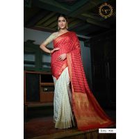 Antrang Silk Red Zari Women Saree