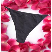 Modish Plain Black Cotton Thong