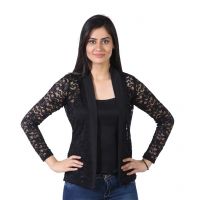 Stylish Black Full Net Shrug  