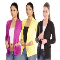 Pack Of 3 Multi Color Shrugs  