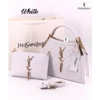 Luxury White Women Handy Bag