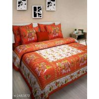 Pastel Comfortable Cotton Double Printed Bedsheets