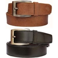 Men Black, Brown Synthetic Belt