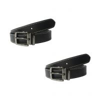 Seasons Black Leather Belt For Men