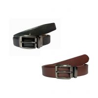 Black & Brown Leather Belt For Men Pack Of 2